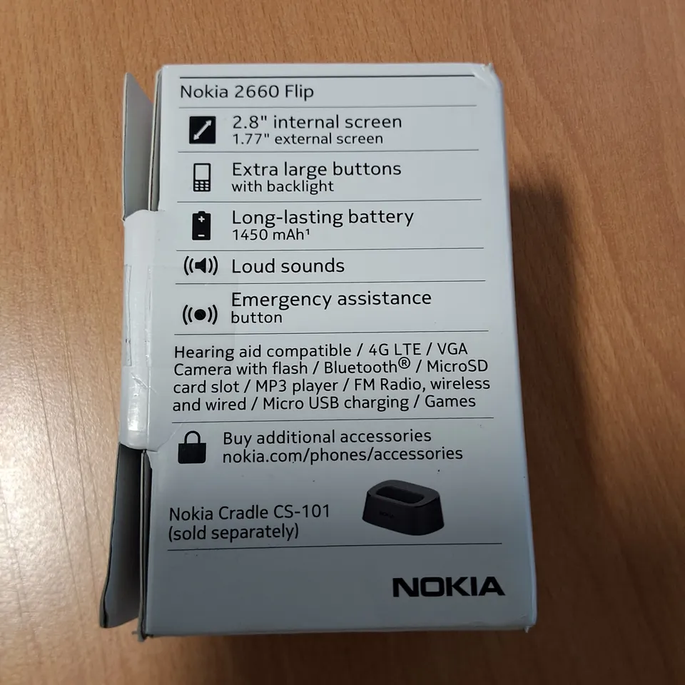 BOXED NOKIA 2660 FLIP IN BLACK - TA-1469