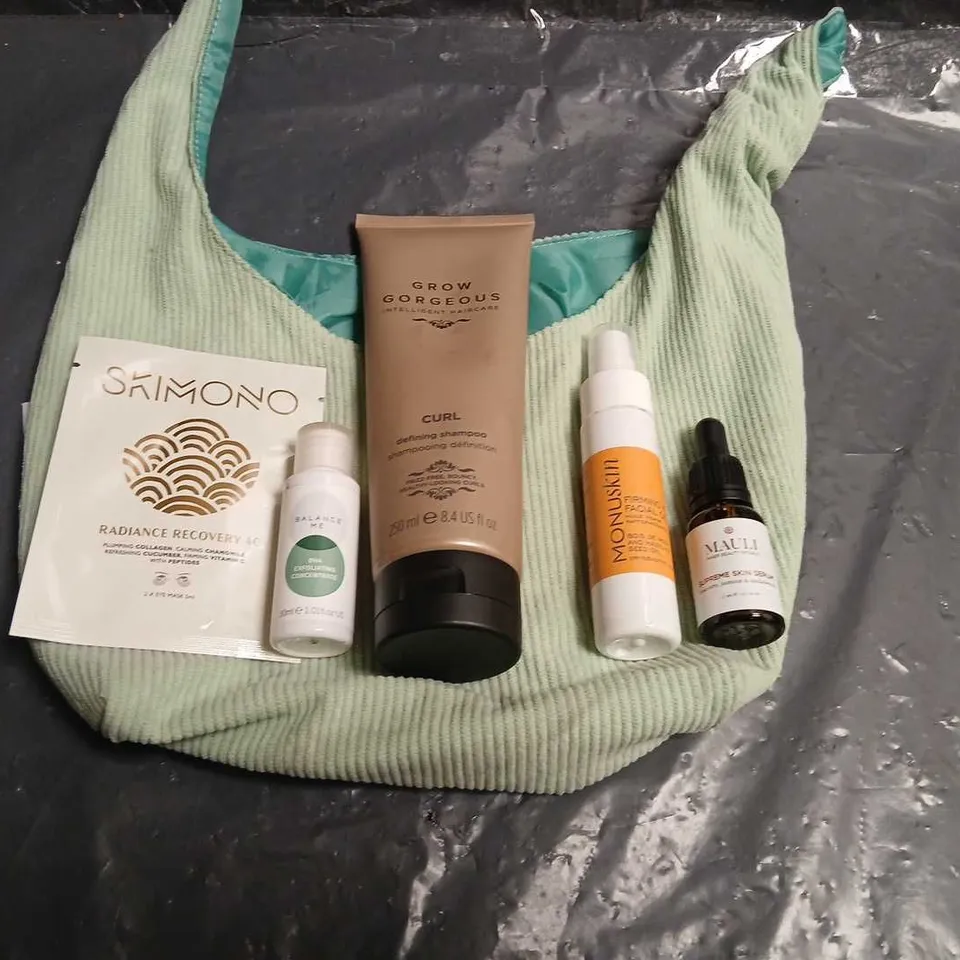 GLOSSYBOX COSMETICS BAG WITH SELECTION OF ASSORTED COSMETIC PRODUCTS