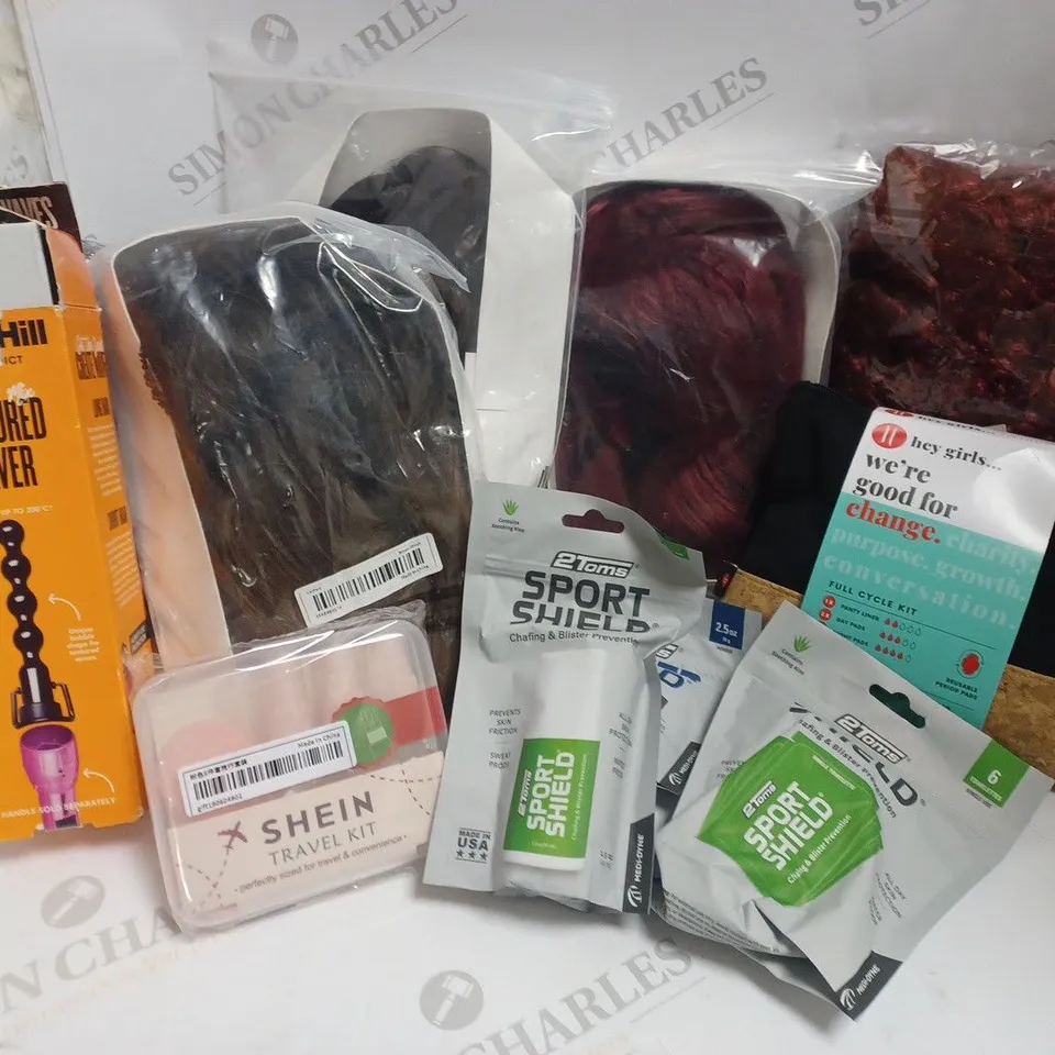 APPROXIMATELY 10 ASSORTED HEALTH AND BEAUTY ITEMS INCLUDING WIGS, TEXTURED WAVER, FULL CYCLE KIT