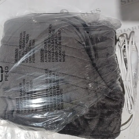BOXED COZEE HOME HEATED BLANKET IN CHARCOAL 