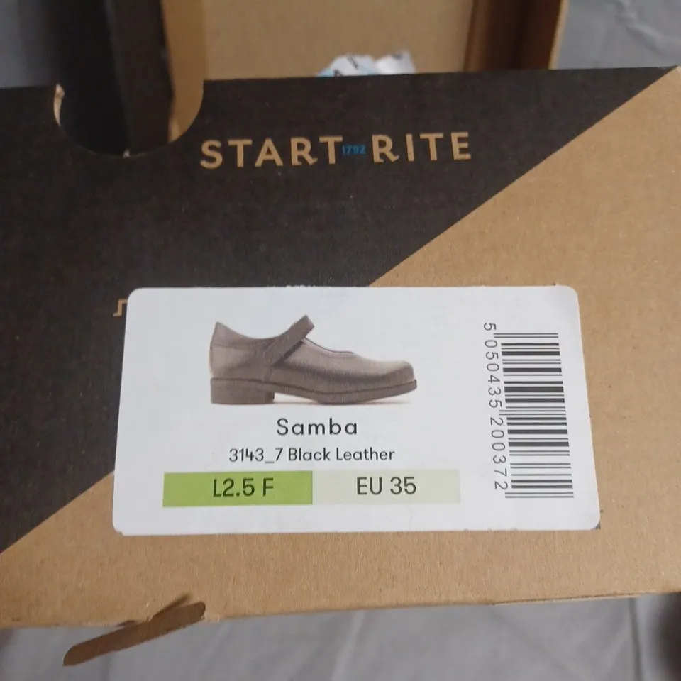 BOXED PAIR OF START RITE SAMBA BLACK LEATHER MARY-JANE SHOES, UK 2.5 (EU 35)