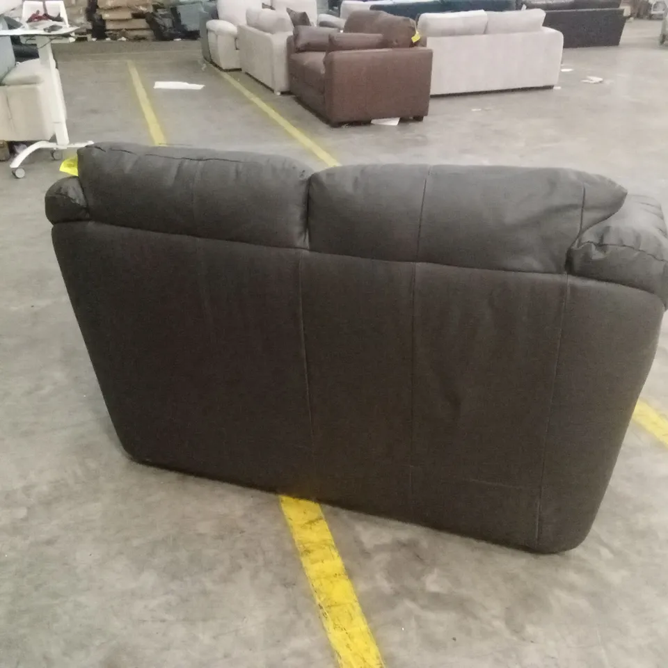 NAPLES ITALIAN LEATHER 2 SEATER SOFA - CHOCOLATE RRP £1099