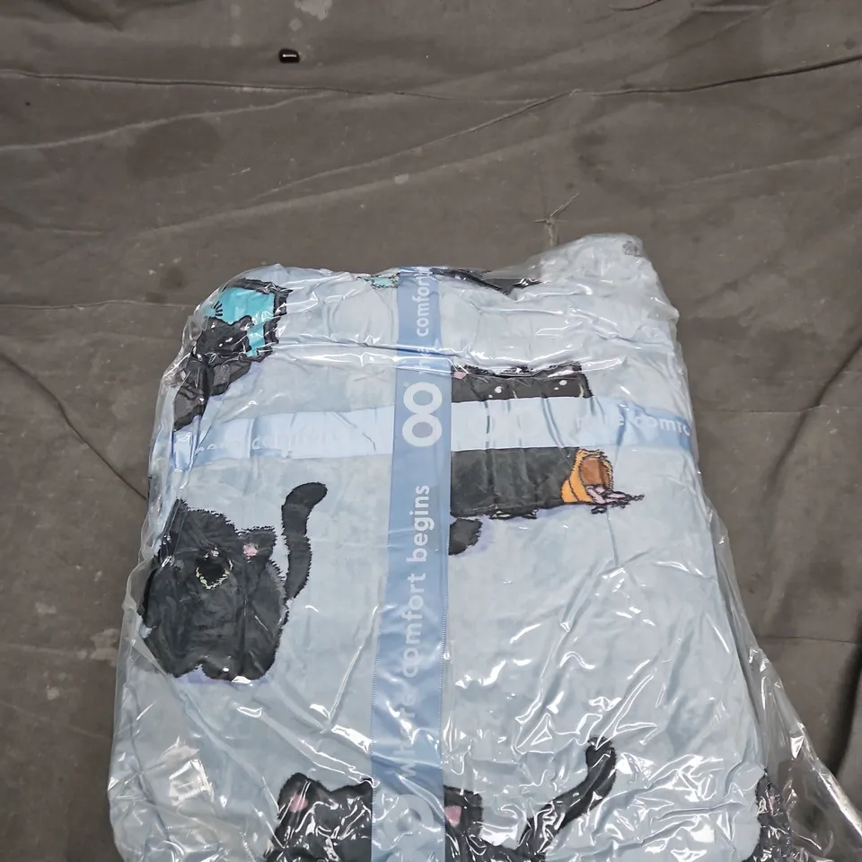 THE OODIE LIGHT BLUE CAT DESIGN OODIE