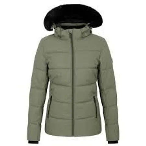 BRAND NEW DARE 2B WOMEN'S GLAMOURIZE V BAFFLED SKI JACKET IN OLIVINE GREEN - SIZE 14