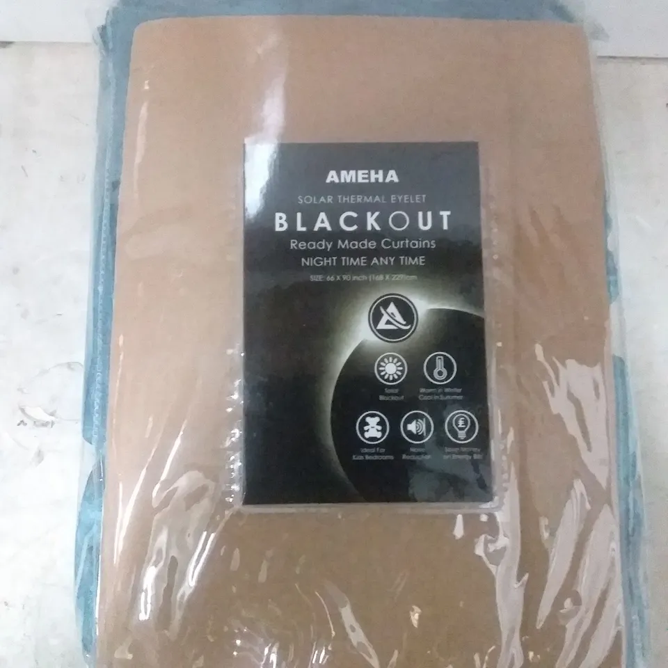 AMEHA 168CM X 229CM SOLAR THERMAL EYELET NIGHTIME CURTAINS (VELVET BLUE)