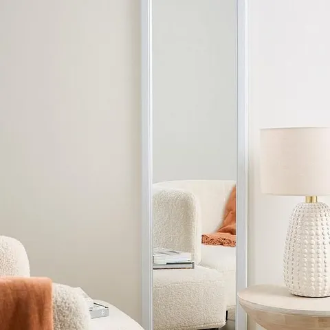 TALL RECTANGULAR WHITE MIRROR - COLLECTION ONLY