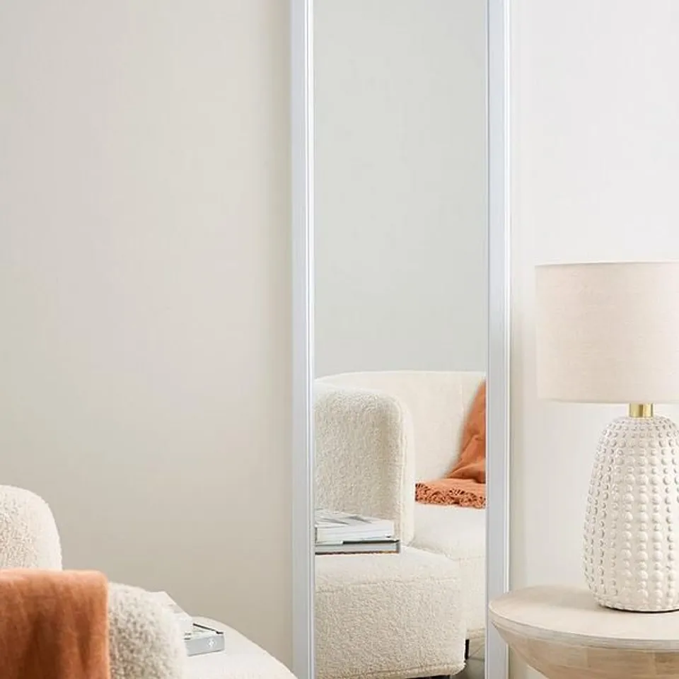 TALL RECTANGULAR WHITE MIRROR - COLLECTION ONLY