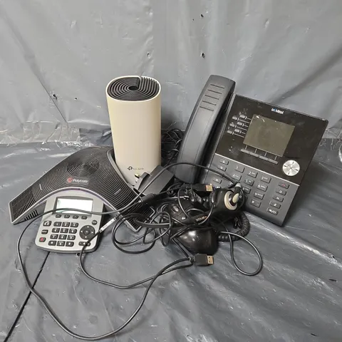 APPROXIMATELY 16 ASSORTED ELECTRICAL ITEMS TO INCLUDE MITEL IP PHONE, TP-LINK AC1200, PPOLYCOM SOUNDSTATION IP 5000, ETC - COLLECTION ONLY