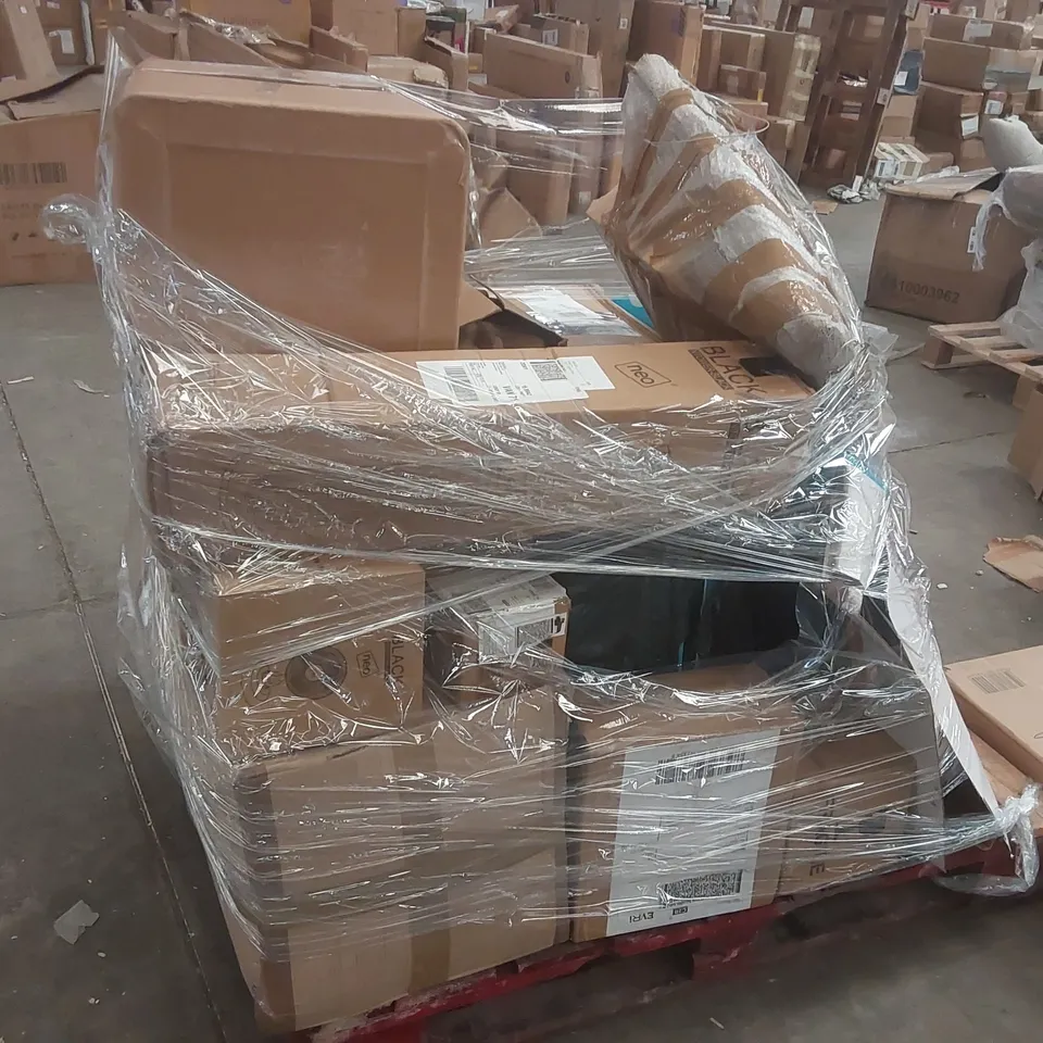 PALLET CONTAINING A LARGE QUANTITY OF ASSORTED ITEMS INCLUDING: TOWER FAN, AIR COOLER, MATTRESS TOPPER ECT