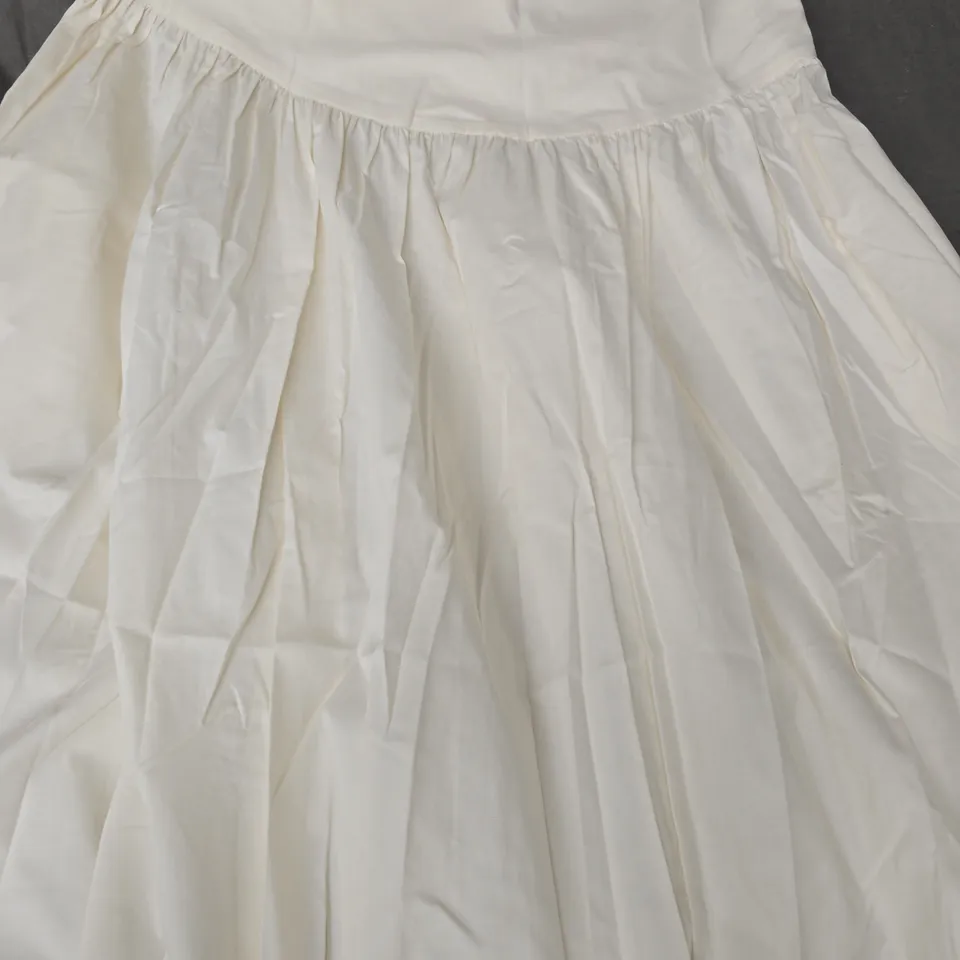 T/ALA POPLIN DROP WAIST MAXI SKIRT IN COCONUT MILK SIZE MEDIUM