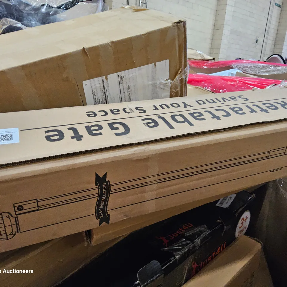 PALLET OF ASSORTED ITEMS TO INCLUDE, RETRACTABLE GATES, EXCERCISE MAT, TOILET SEATS, SAFE DARTS SET, BASKET BALL HOOPS, EUROPEAN FLAG GAME, 