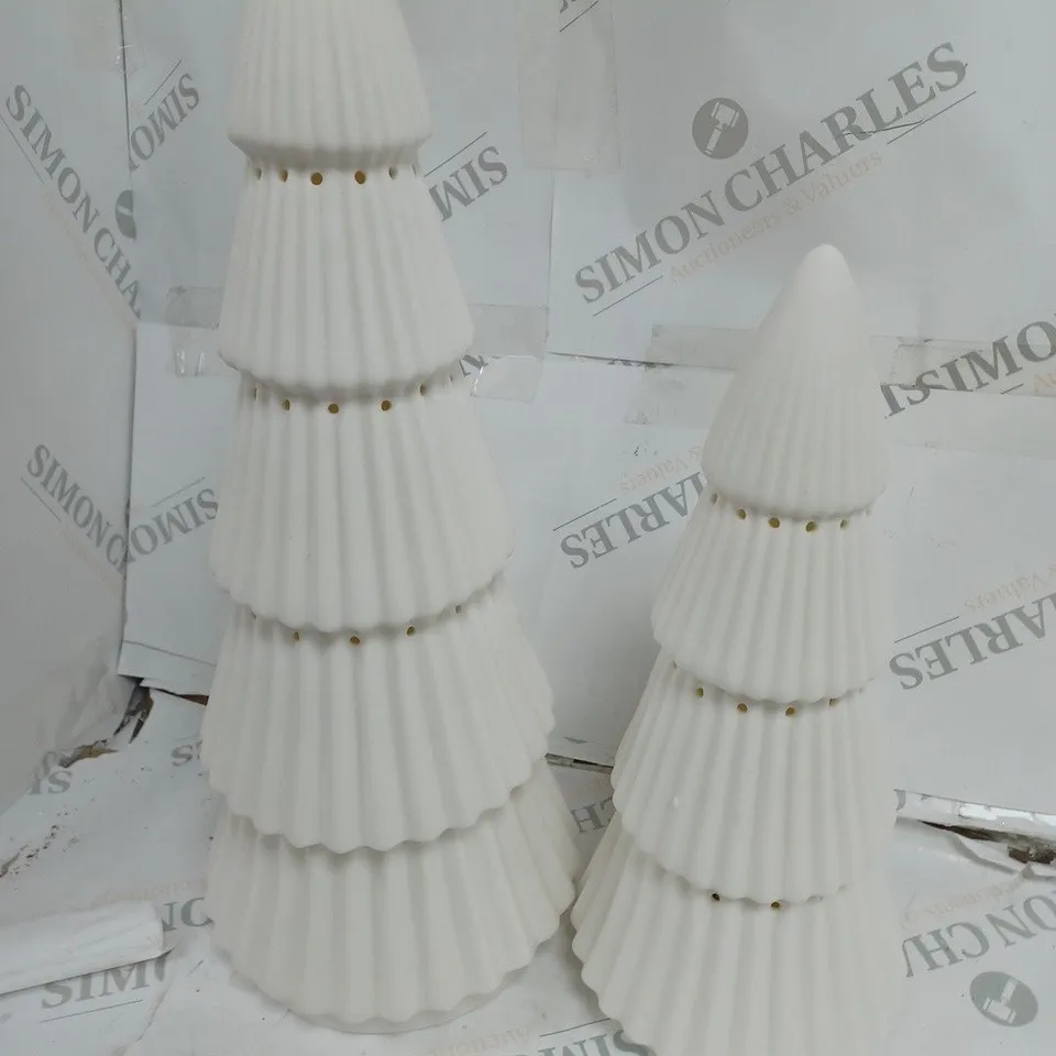 K BY KELLY HOPPEN SET OF 2 LARGE CERAMIC LIGHT UP ORNAMENTS