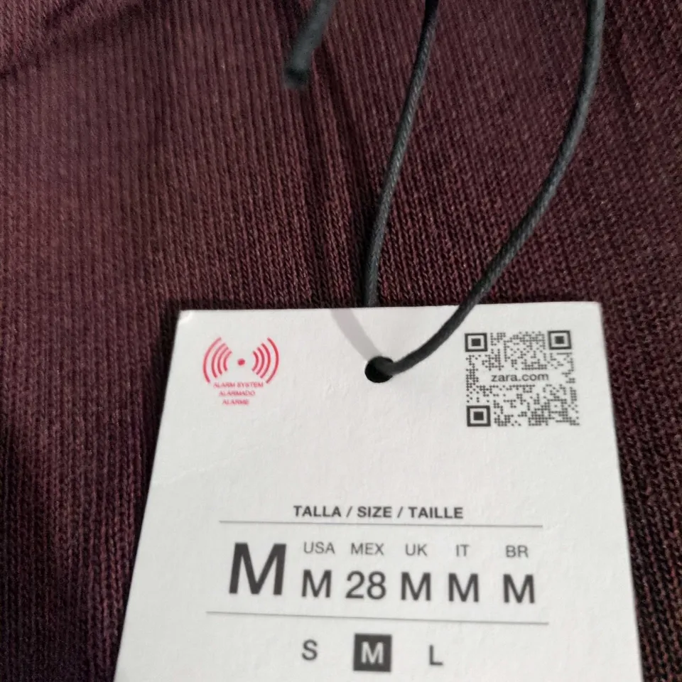 ZARA BURGUNDY ONE-SHOULDER DRESS – WOMEN'S, SIZE M