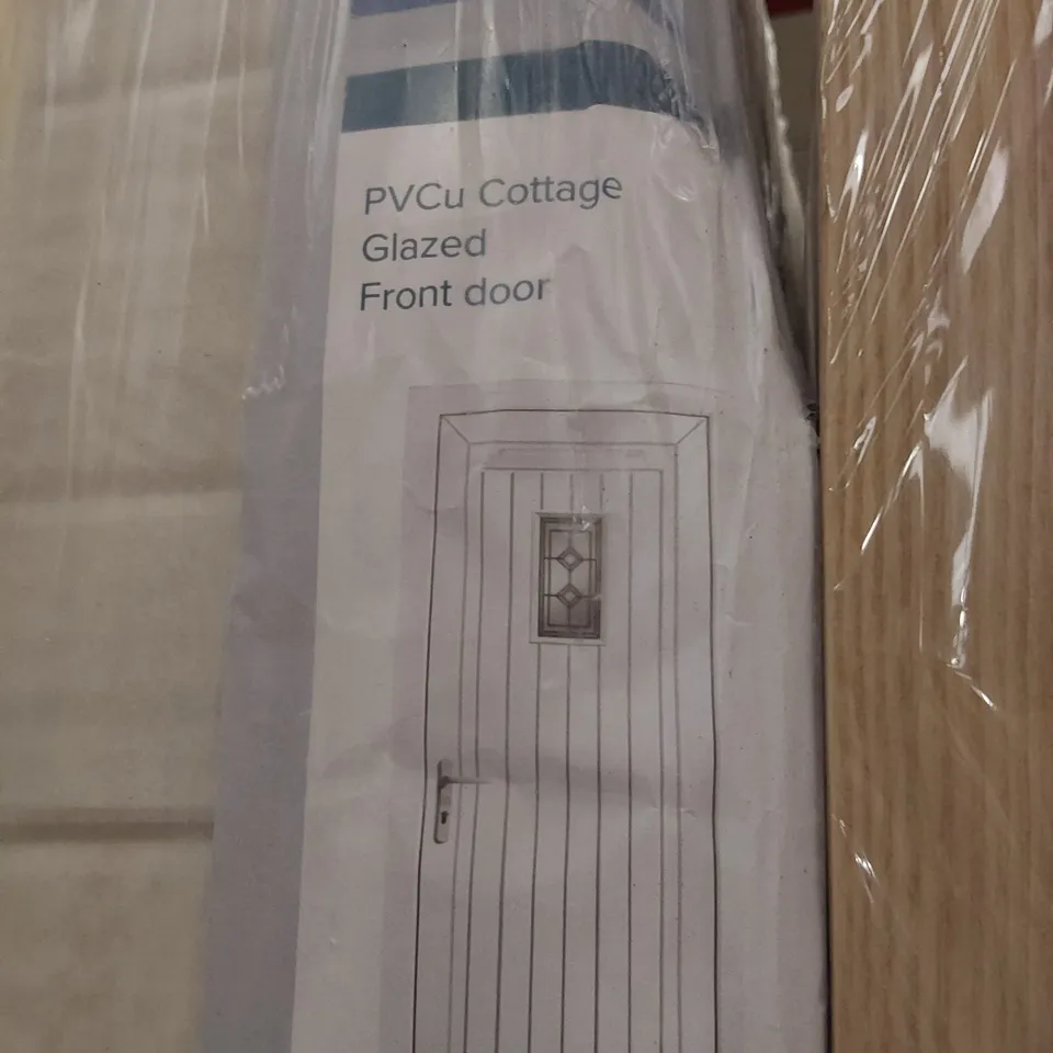 UPVC WHITE COTTAGE GLAZED FRONT DOOR LH OPENING 2055 × 840mm