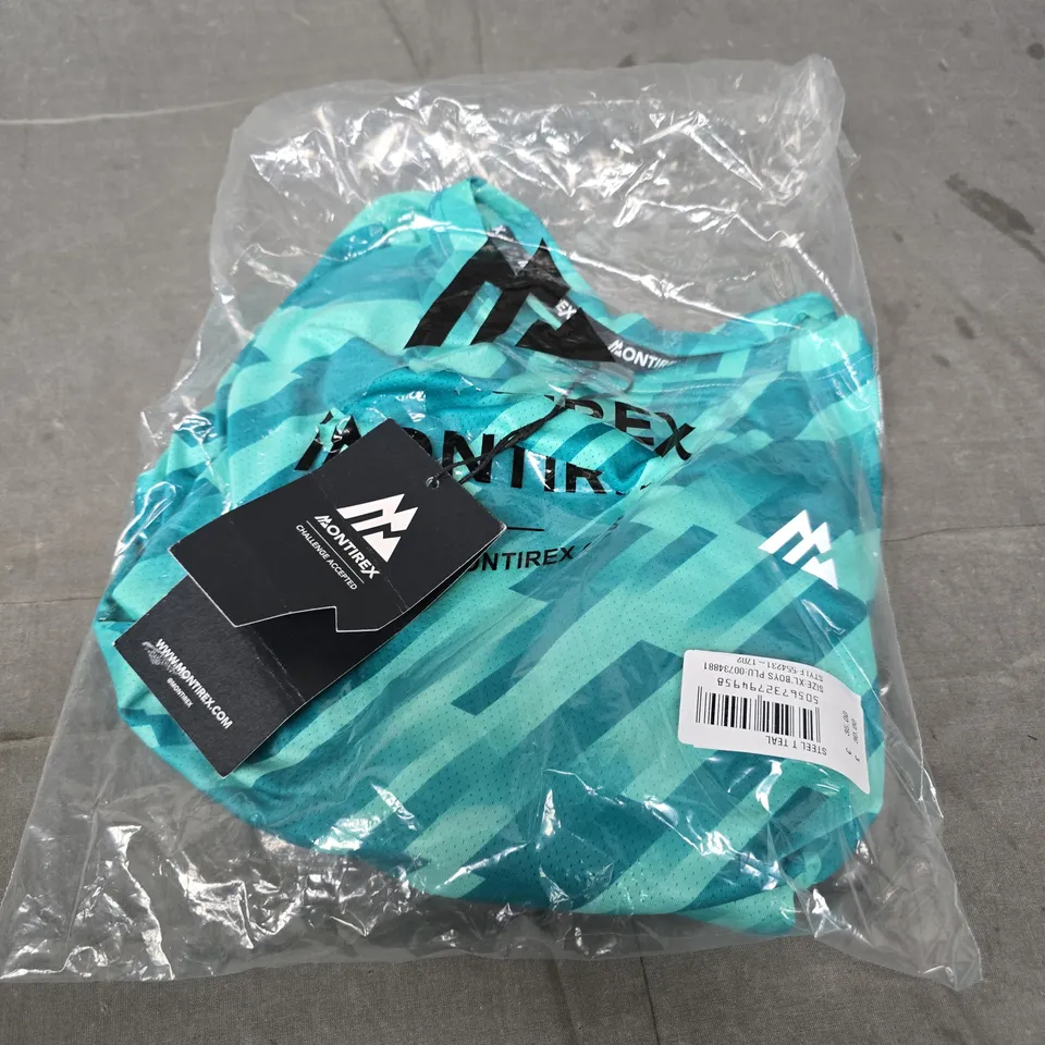 MONTIREX BOYS’ TEE – STEEL TEAL, SIZE XL