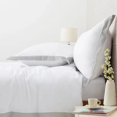 SUPERSOFT BY COZEE HOME 4 PIECE DUVET SET WITH CONTRAST TRIM IN SAGE SIZE SUPER KING