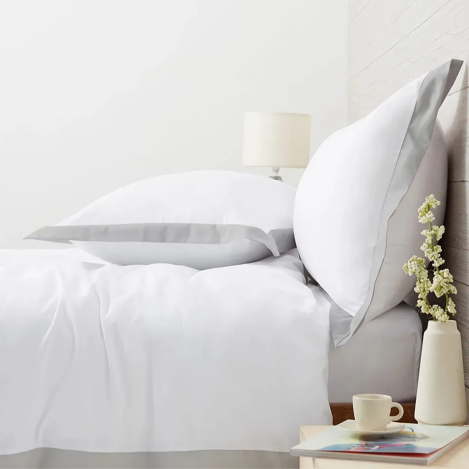 SUPERSOFT BY COZEE HOME 4 PIECE DUVET SET WITH CONTRAST TRIM IN SAGE SIZE SUPER KING