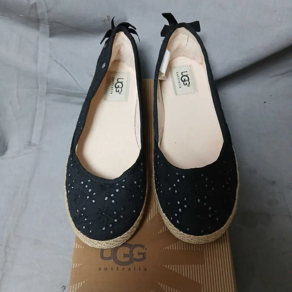 UGG TASSY BLACK 2 ESPADRILLE FLATS – WOMEN'S UK 2