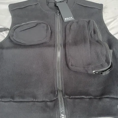 NVLTY MULTI POCKET RIBBED HARNESS, BLACK - UK SIZE LARGE 