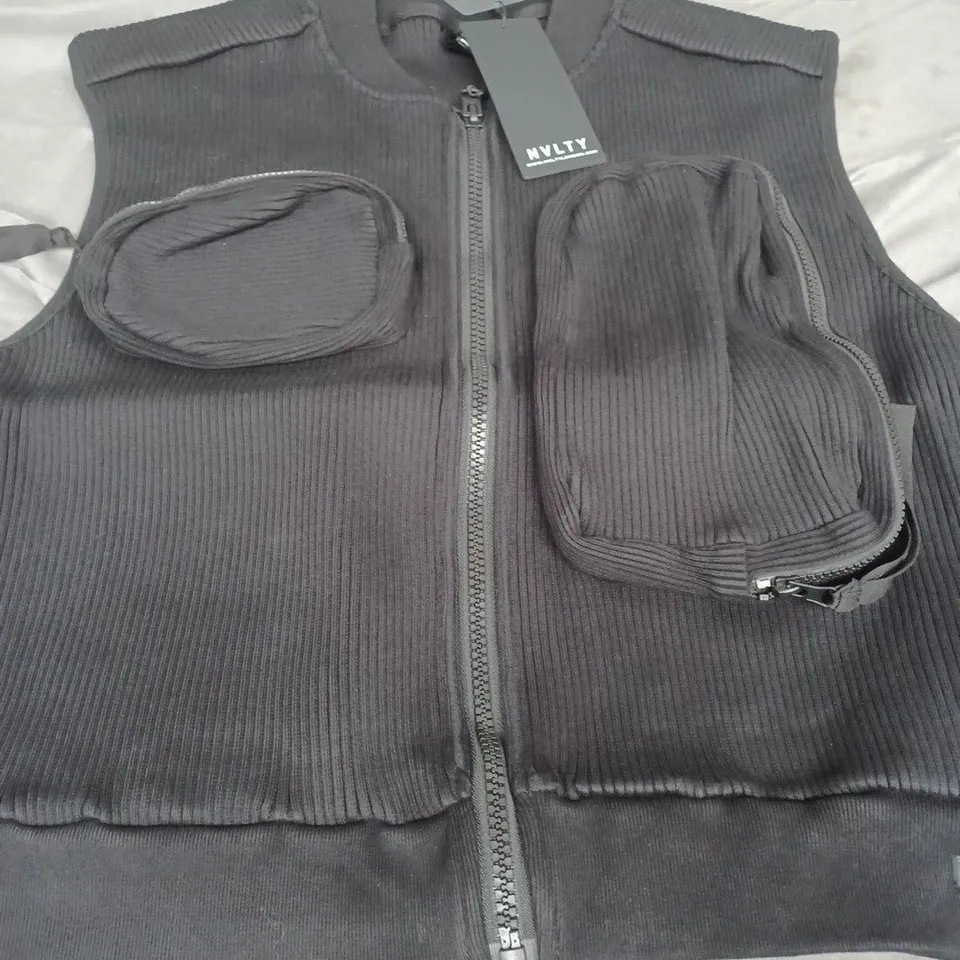 NVLTY MULTI POCKET RIBBED HARNESS, BLACK - UK SIZE LARGE 