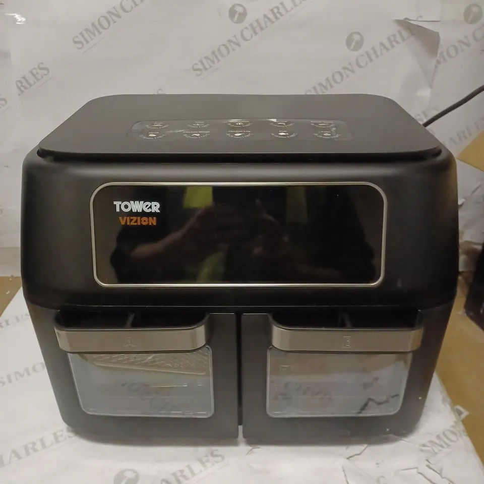 TOWER T17102, VORTX VIZION DUAL COMPARTMENT 11L AIR FRYER OVEN