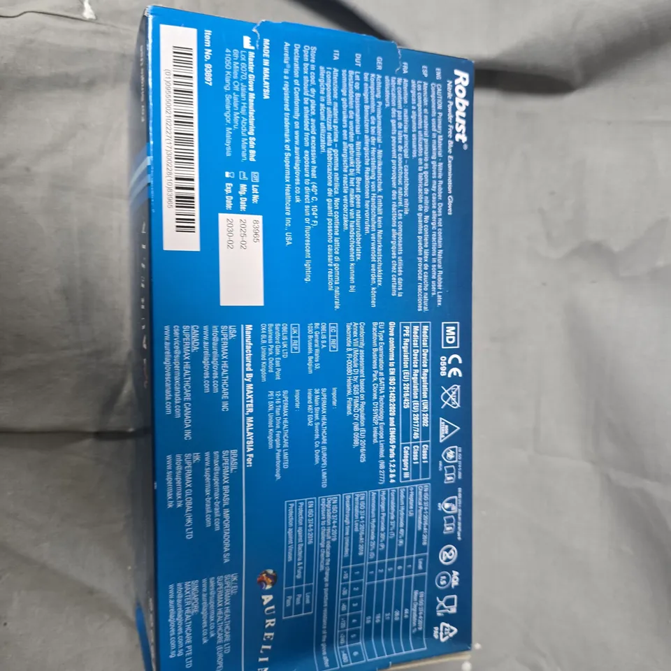 ROBUST NITRILE POWDER-FREE BLUE EXAMINATION GLOVES – MEDIUM