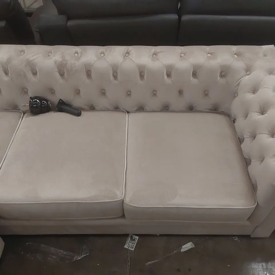 QUALITY DESIGNER VELVET UPHOLSTERED CHESTERFIELD CORNER SOFA