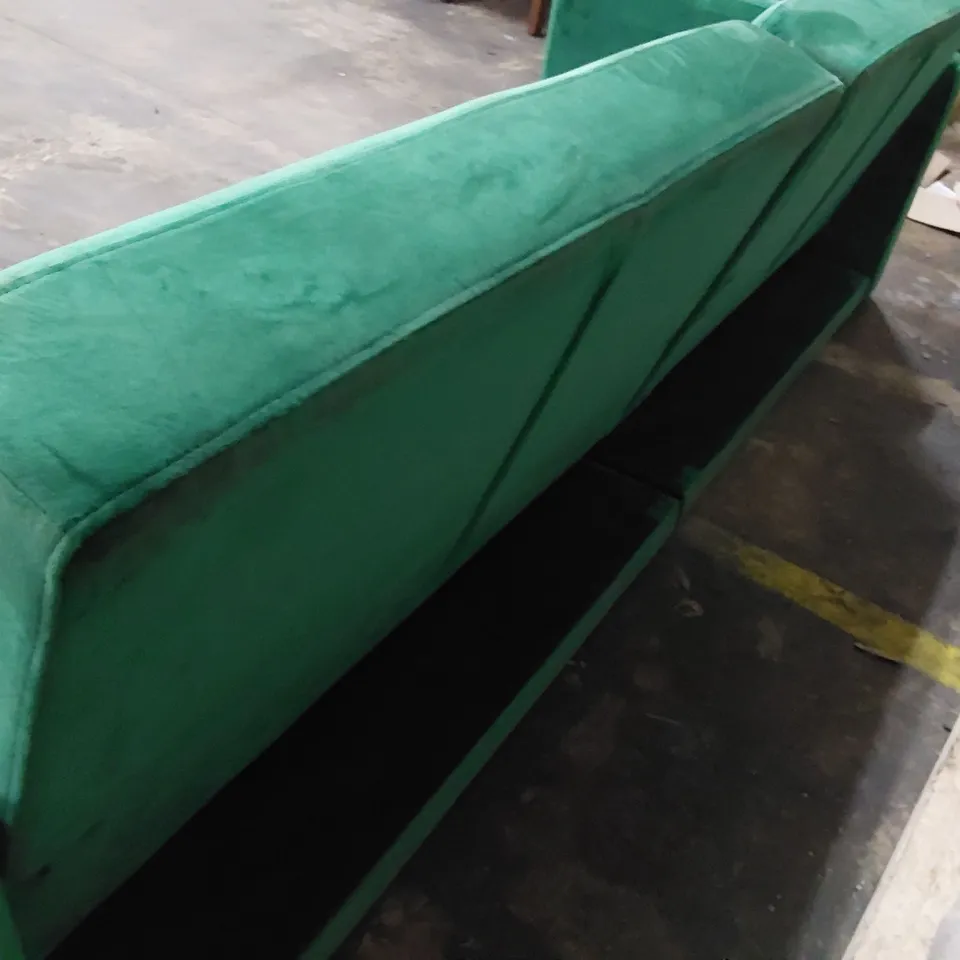 DESIGNER CLIK CLAC SOFA BED GREEN PLUSH FABRIC 