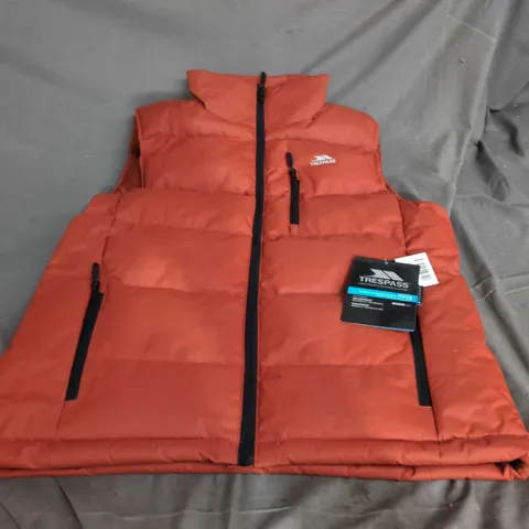 TRESPASS MENβS PADDED GILET β BURNT ORANGE β UK SIZE S