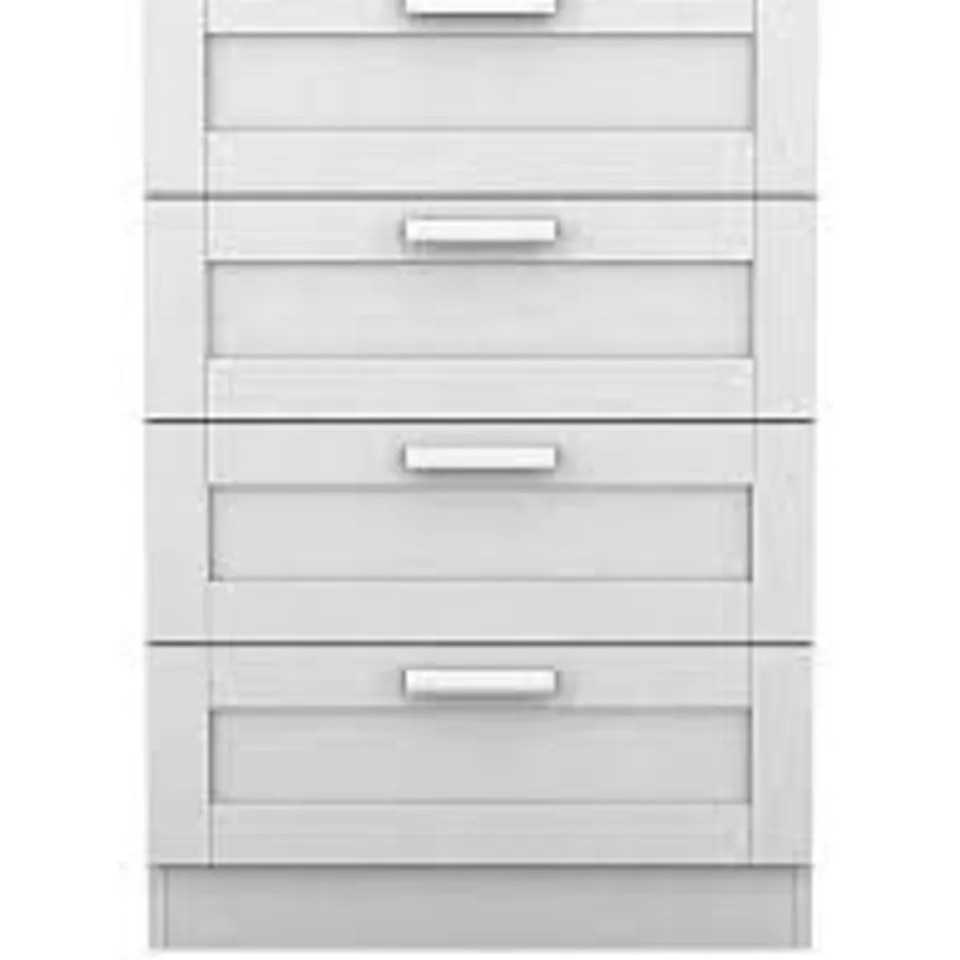 TARYN 4 DRAWER CHEST IN WHITE - COLLECTION ONLY