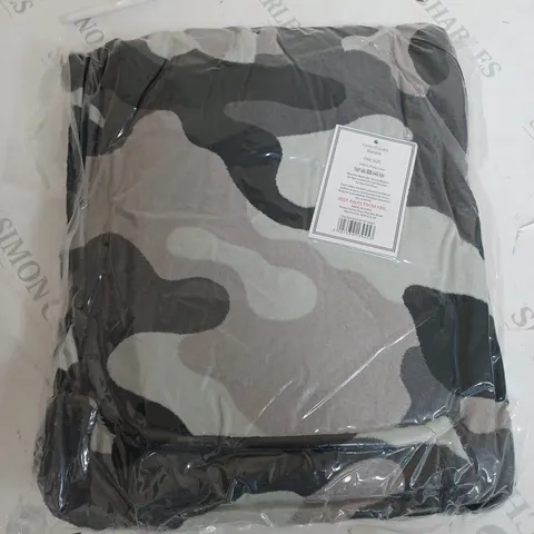 SEALED 36" GREY CAMO HOODIE BLANKET