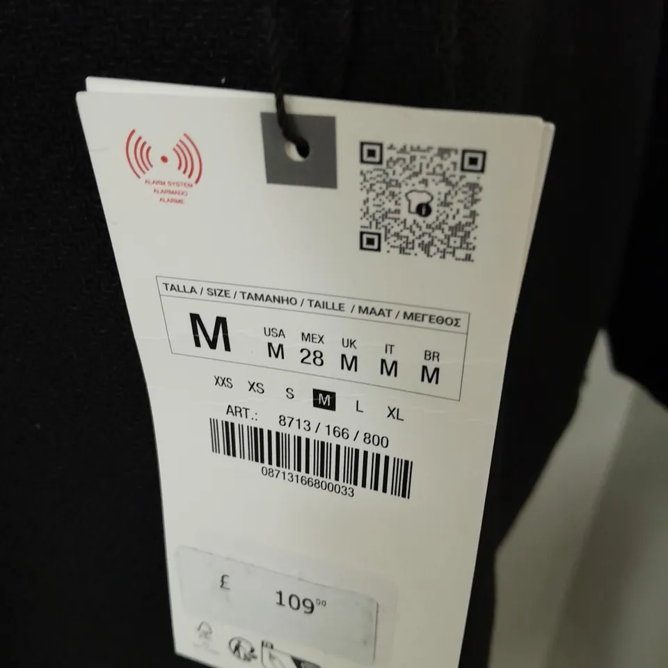 ZARA BLACK BUTTON FRONT WOOL COAT - UK M