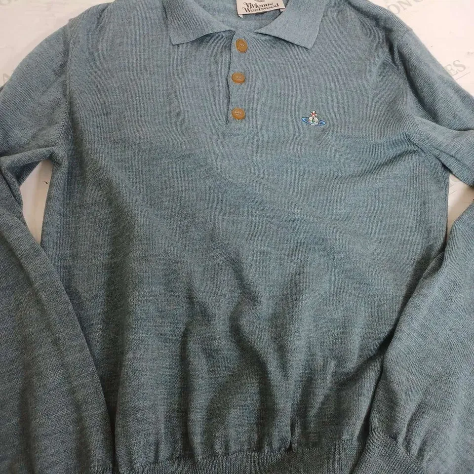 VIVIENNE WESTWOOD LIGHT BLUE QUARTER ZIP - SMALL