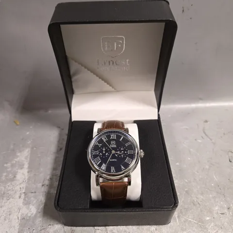 MENS ERNEST FERDINAND WATCH - BROWN LEATHER STRAP