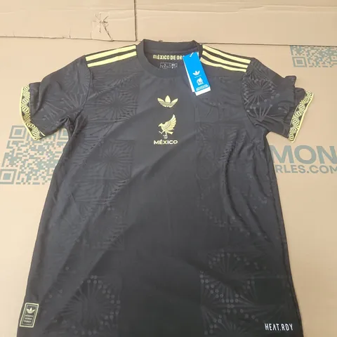 ADIDAS MEXICO FMF BLACK/GOLD JERSEY - UK LARGE