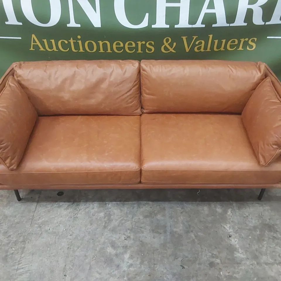 QUALITY DESIGNER BARBUDA GENUINE LEATHER 3 SEATER SOFA