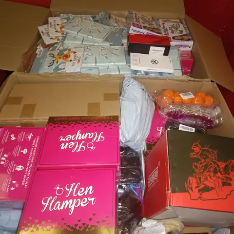 PALLET OF ASSORTED ITEMS TO INCLUDE RITU TYRES, HEN PARTY GAMES AND RUDOLPH PARTY GAMES