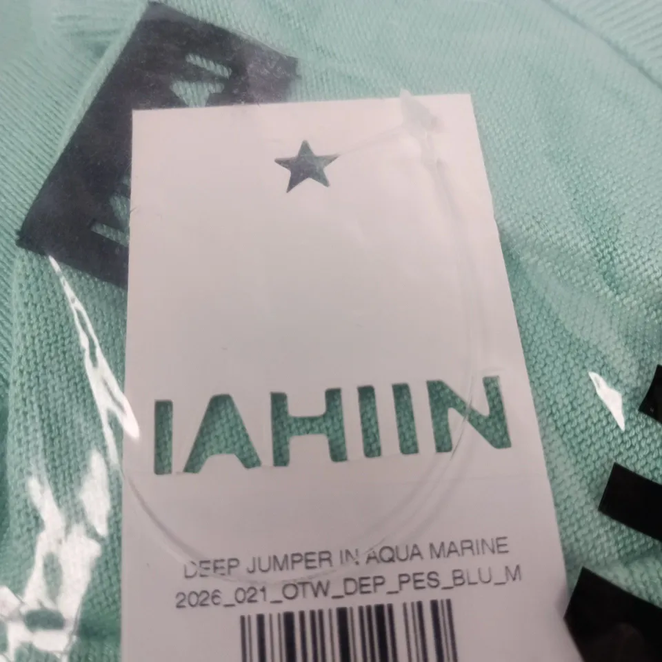 NIIHAI KNIT JUMPER IN AQUA MARINE – SIZE M, WITH TAGS 