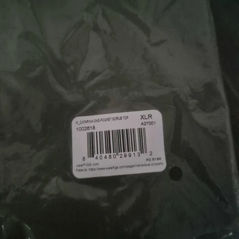 BAGGED FIGS CATARINA ONE-POCKET SCRUB TOP – WOMEN'S, SIZE XLR (EXTRA LARGE REGULAR) – OLIVE GREEN