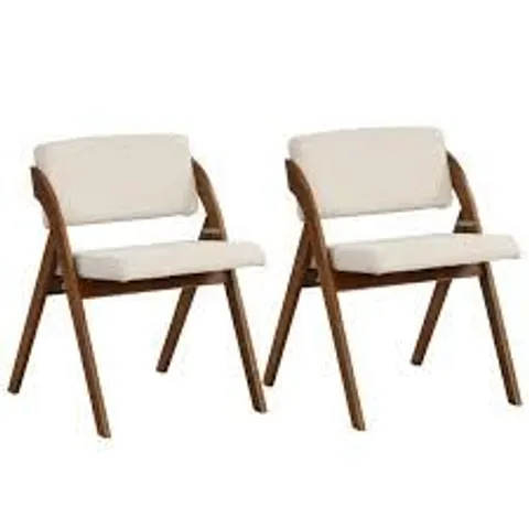 SET OF 2 FOLDING KITCHEN DINING CHAIRS WITH RUBBER WOOD LEGS-WALNUT
