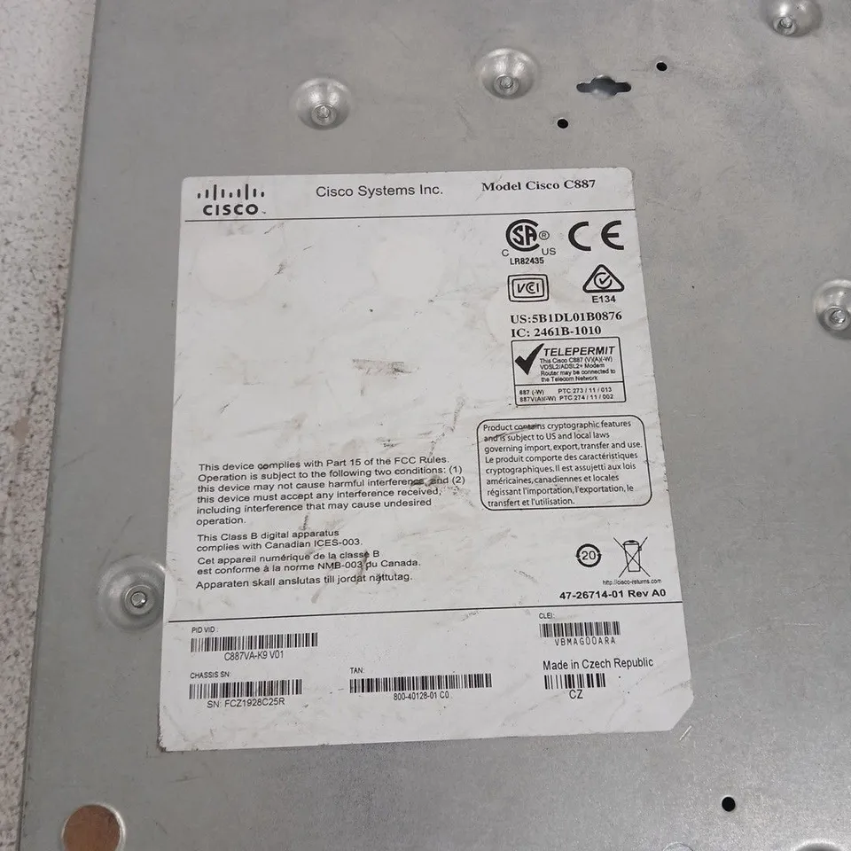 CISCO C887 INTEGRATED SERVICES ROUTER