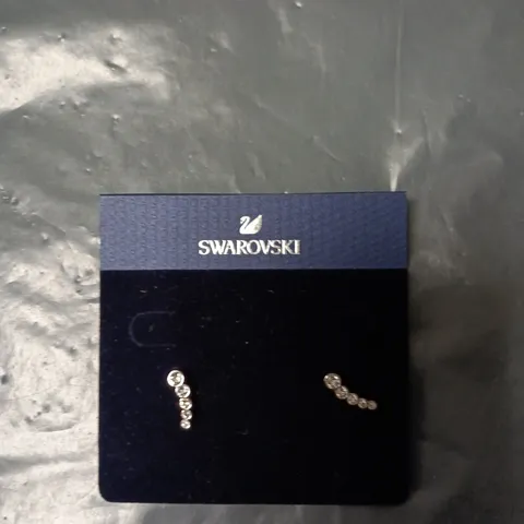 SWAROVSKI CRYSTAL EARRINGS ON BLUE DISPLAY CARD