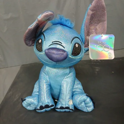 DISNEY STITCH PLUSH TOY BY SAMBRO IN BLUE GLITTER, 100TH ANNIVERSARY