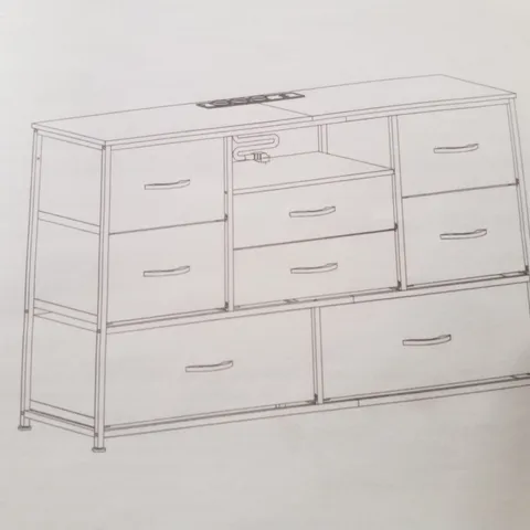 BOXED CHEST OF 8 DRAWERS - BLACK