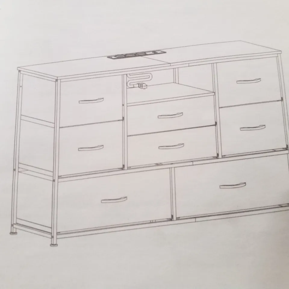 BOXED CHEST OF 8 DRAWERS - BLACK