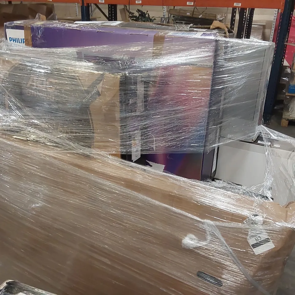 PALLET OF APPROXIMATELY 12 UNPROCESSED RAW RETURN MONITORS AND TELEVISIONS TO INCLUDE;