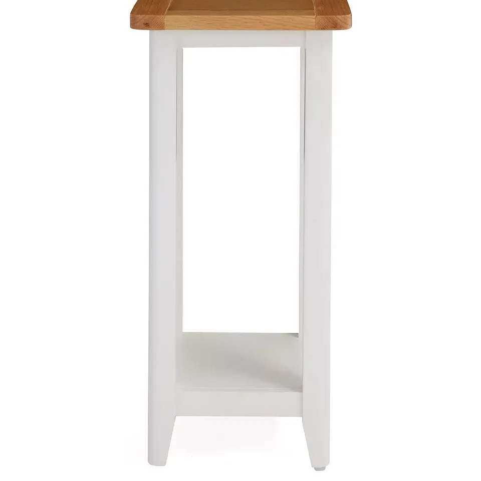 HARBOUR READY ASSEMBLED SIDE TABLE - WHITE/OAK