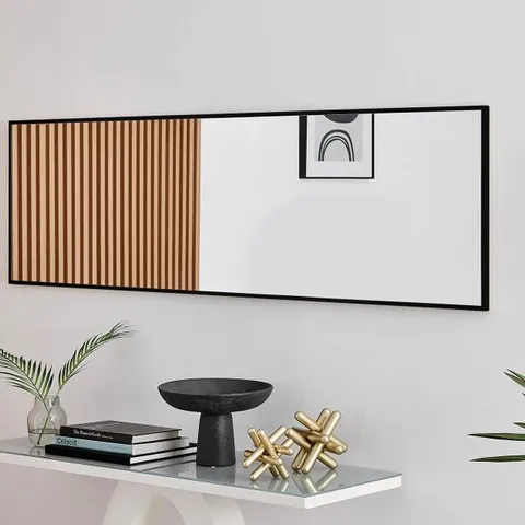 BOXED EMMA 170 x 50cm BLACK RECTANGLE FRAME WALL MIRROR (1 BOX)