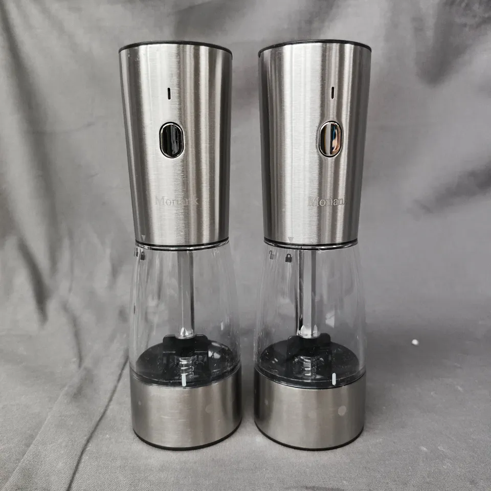 BOXED MORIANK ELECTRIC SALT AND PEPPER GRINDER SET