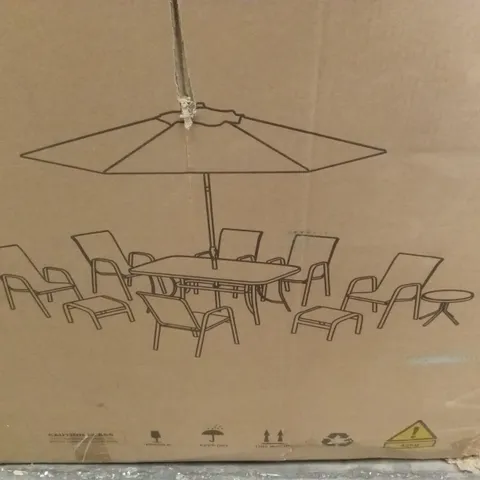 BOXED SET OF 6 OUTDOOR DINING CHAIRS WITH 2 FOOTSTOOLS - CHAIRS ONLY (1 BOX)